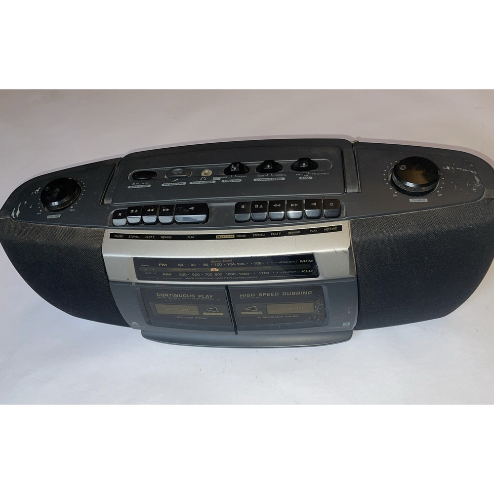 Vintage Lenoxx Sound Double Cassette Player Boombox Model Ct-769